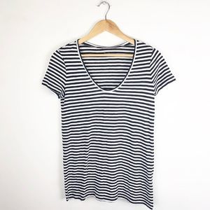 Susina Striped Scoop Neck Tee